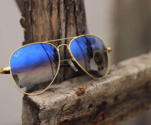 New Fashion Arrival Blue Shade & Gold 3517 Oval Trendy Hot Favorite Sunglasses For Everyone.