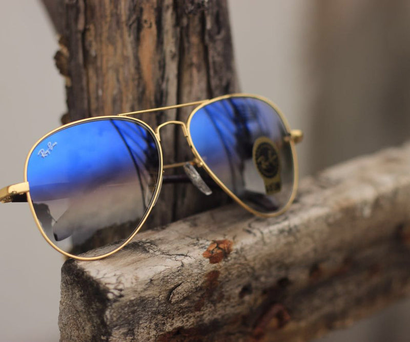 New Fashion Arrival Blue Shade & Gold 3517 Oval Trendy Hot Favorite Sunglasses For Everyone.