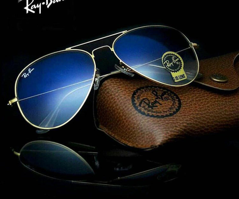 New Arrival Blue Shade & Gold 3026 Wayfarer Sunglass For Unisex