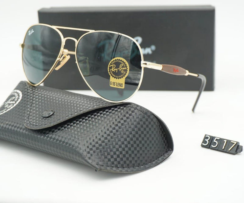 New Design Festival Special Black & Gold 3517 Sunglass For Men.