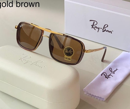 New Stylish Super Hit Brown & Gold 4413 Square Causal Latest Sunglass For Unisex.