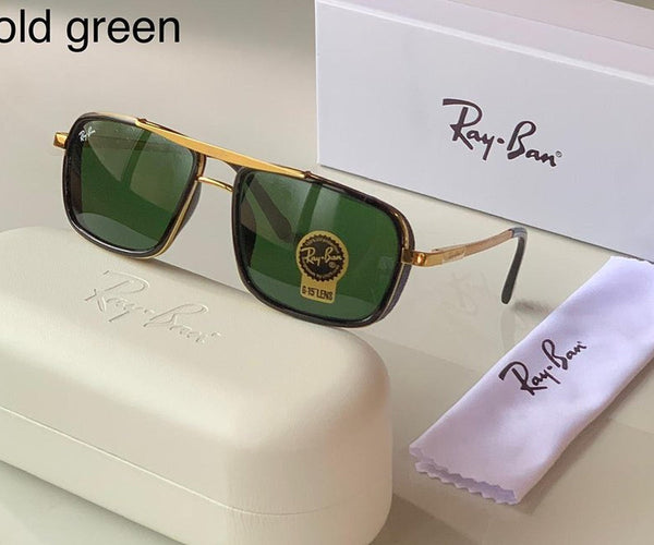 New Stylish Super Hit Green & Gold 4413 Square Causal Latest Sunglass For Unisex.