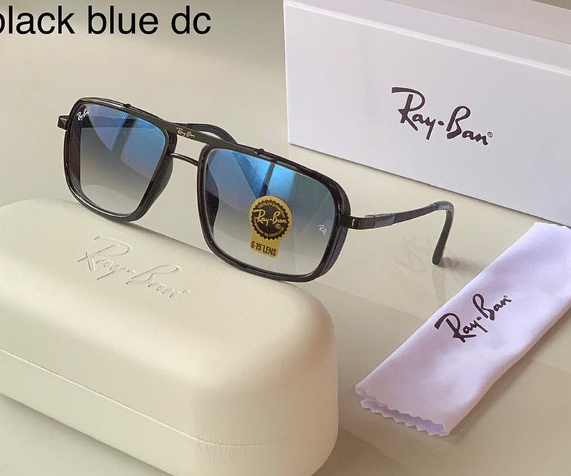 New Stylish Super Hit Blue Shade & Black 4413 Square Causal Latest Sunglass For Unisex.