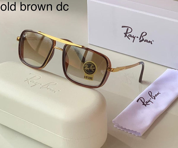New Stylish Super Hit Brown Shade & Gold 4413 Square Causal Latest Sunglass For Unisex.