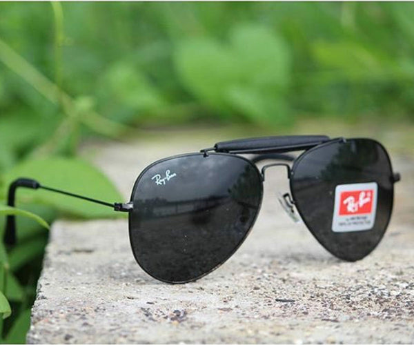 New Stylish Design Black & Black 3422 Fancy Aviator Bridge Sunglasses For Men.