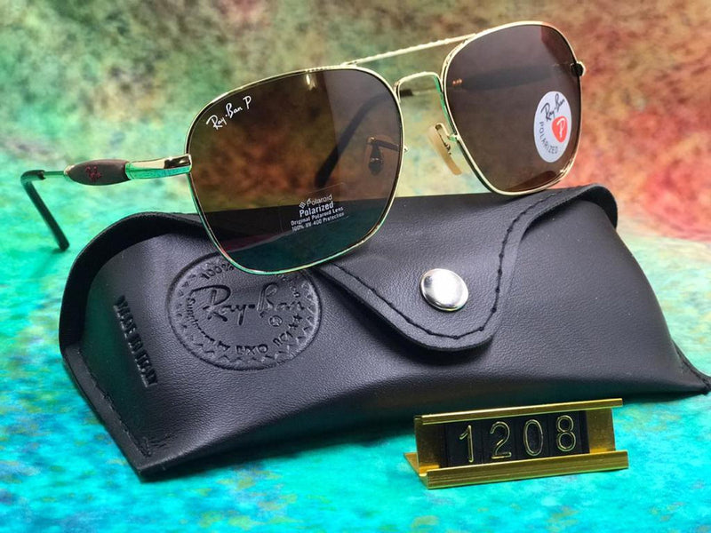 New Stylish Brown & Gold 1208 Wayfarer Sunglass For Unisex