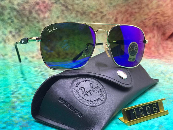 New Stylish Blue & Gold 1208 Wayfarer Sunglass For Unisex