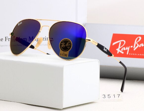 New Stylish Blue & Gold 3422 Fancy Aviator Bridge Sunglass For Unisex